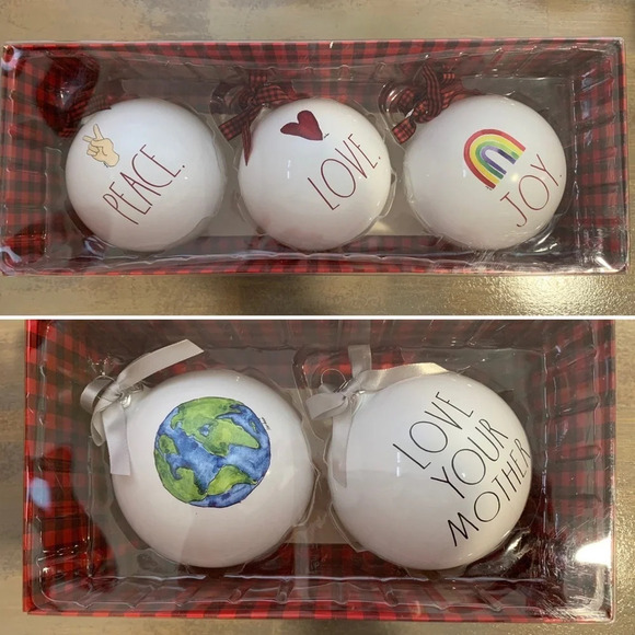 🎉 HP 🎉 ❤️ 5 Rae Dunn Christmas Mother Earth ornaments - Picture 1 of 3